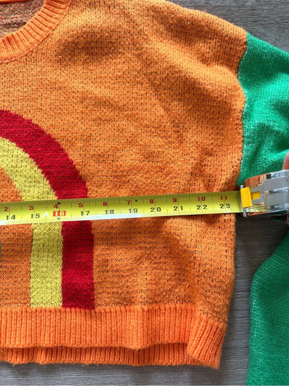Vintage Women’s Rainbow Crop Sweater Retro 70’s one size - Picture 6 of 6